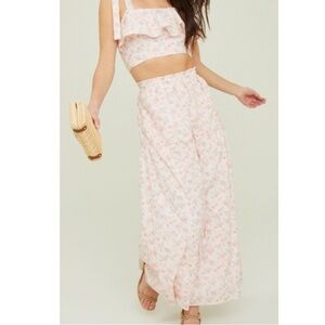 Altar’d State Floral Pink Maxi Skirt